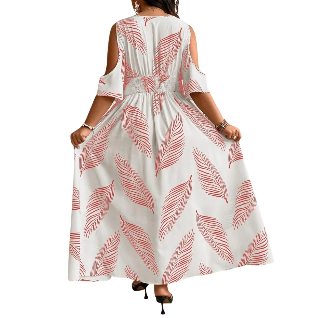 WAVENA™ – Boho šaty s potiskem a odhalenými rameny