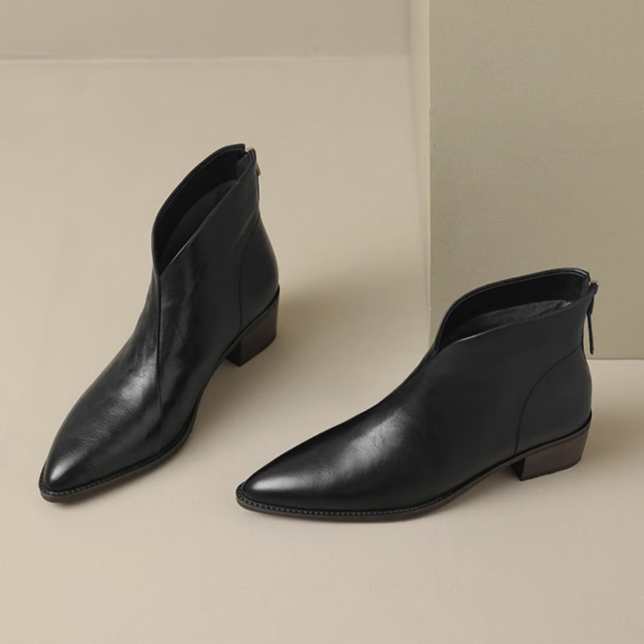 Jitka™ | Elegantní kožené boty s nízkým podpatkem
