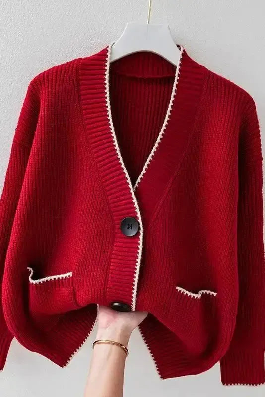 Aisha | Oversized kardigan Červená