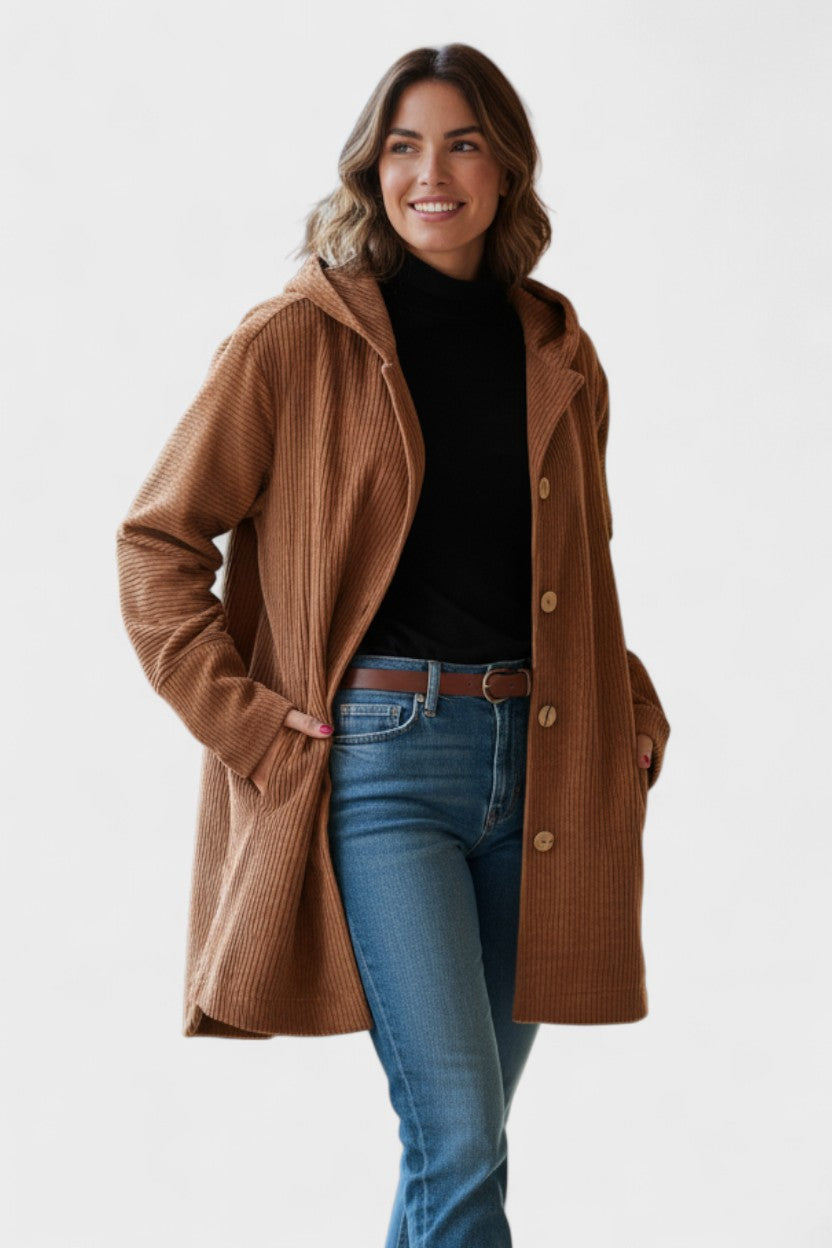Alina™ | Sametová bunda Světle hnědá