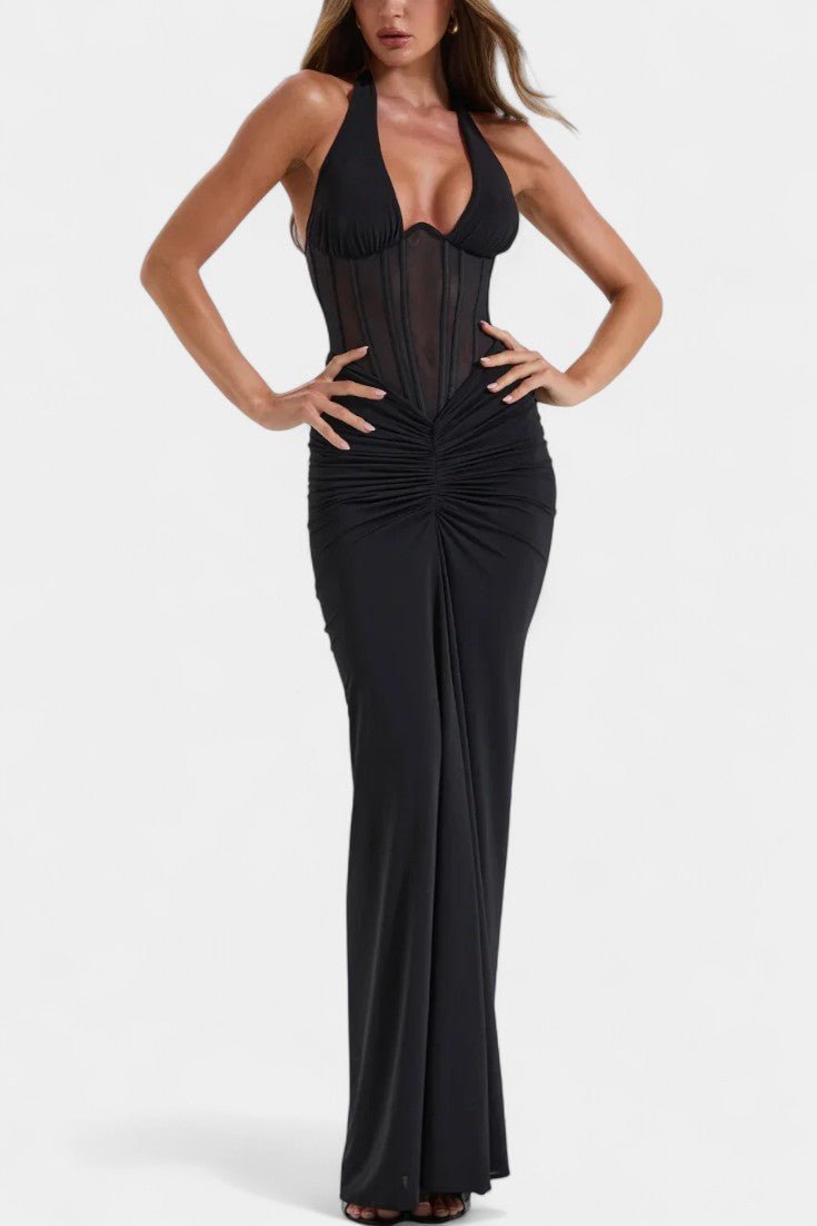 Angelina™ | Stylový maxi sukně Černá