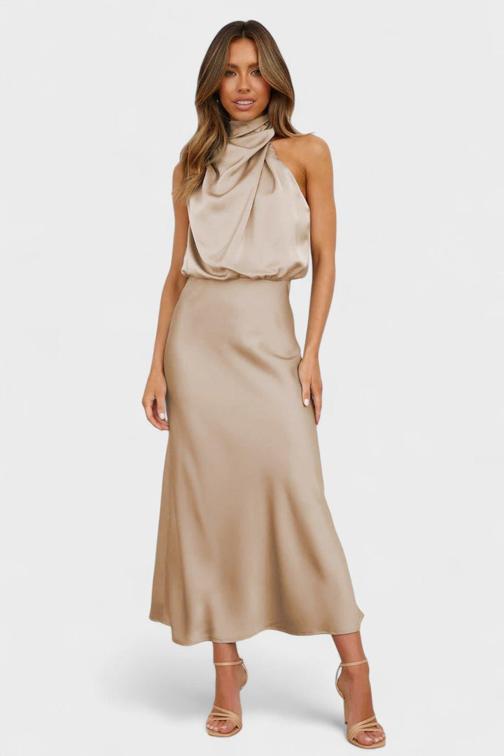 Benthe™ Midi šaty Khaki