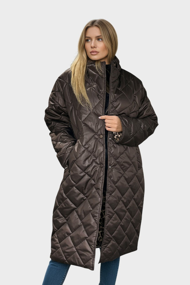 Éclati™ | Elegantní prošívaný kabát Hnědá