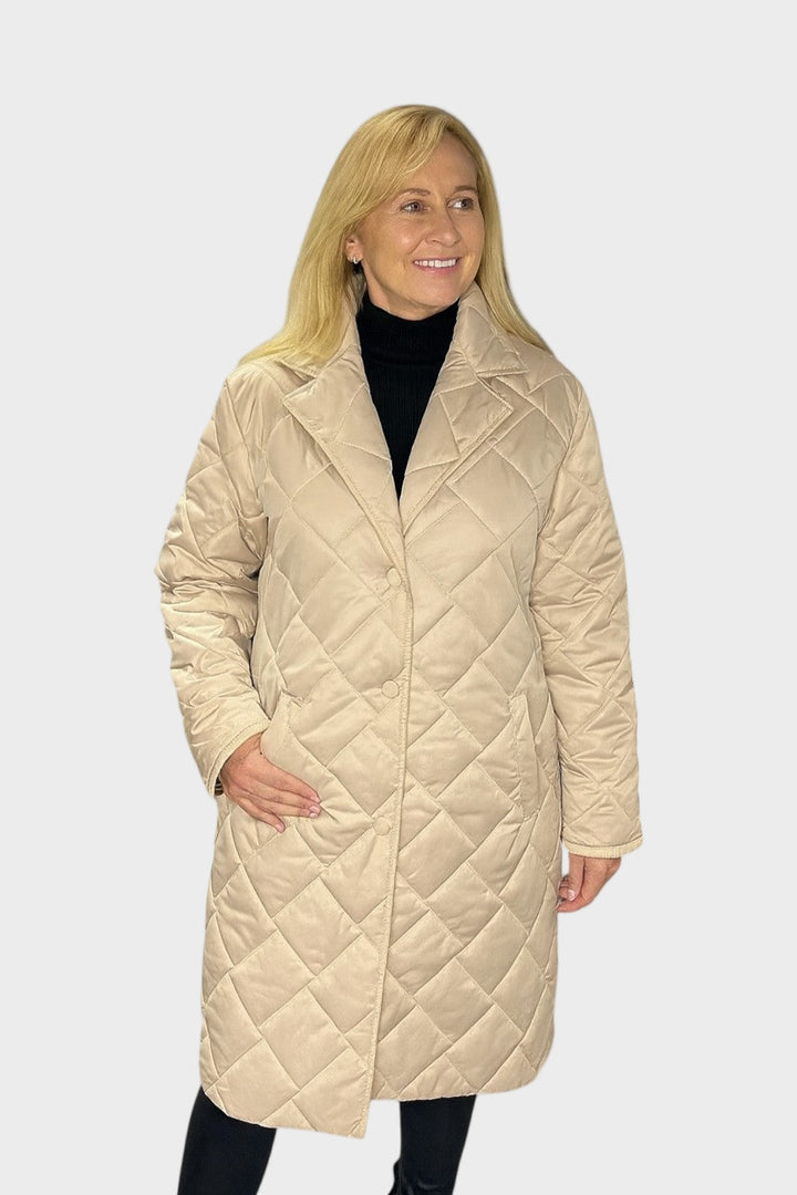 Éclati™ | Elegantní prošívaný kabát Béžová