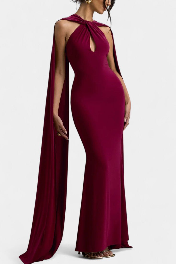 Faffienia™ | Stylové Maxi Šaty Bordó
