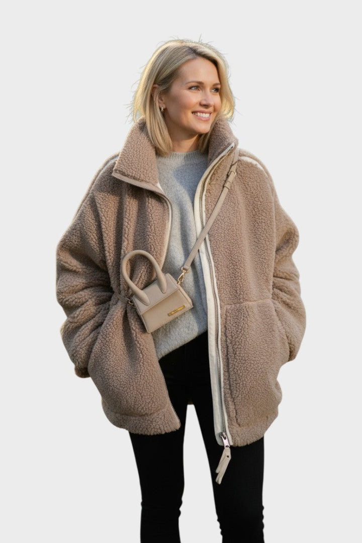 Kaja™ | Elegantní teddy plášť Světle hnědá
