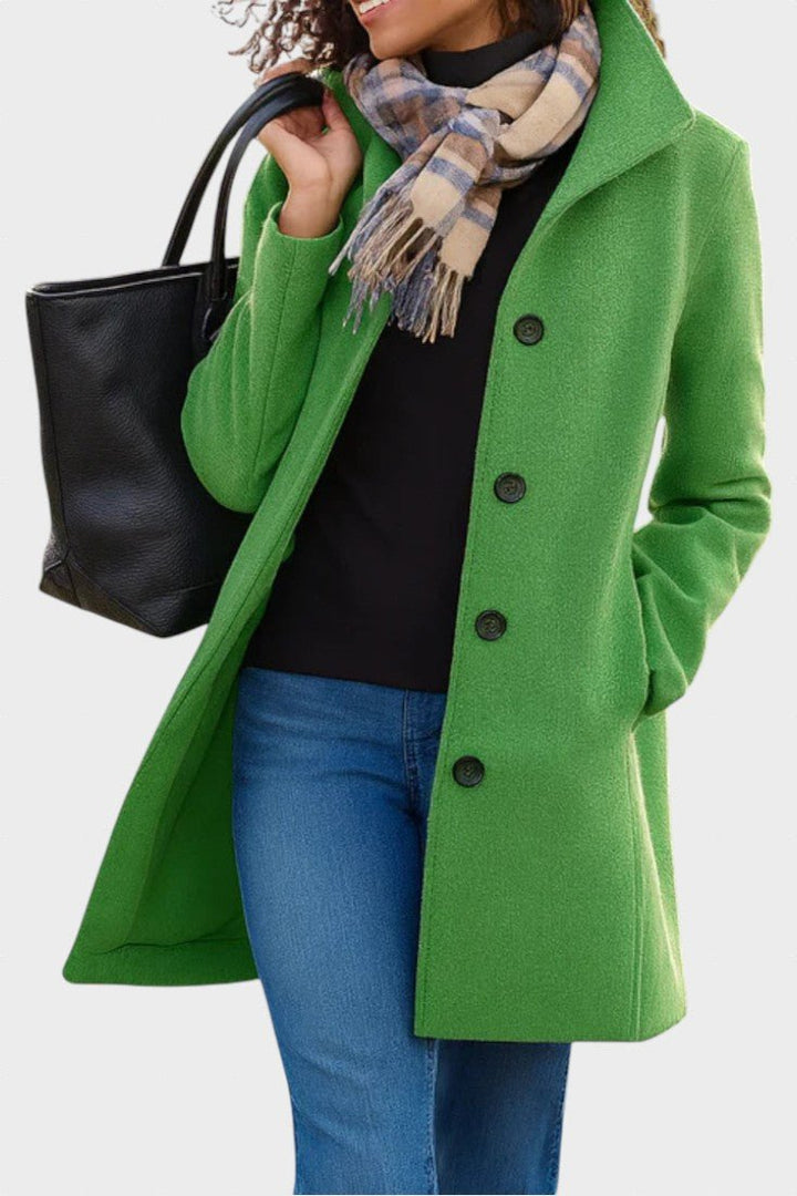 Leila™ | Klasický elegantní kabát Zelená