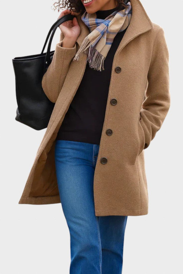Leila™ | Klasický elegantní kabát Khaki