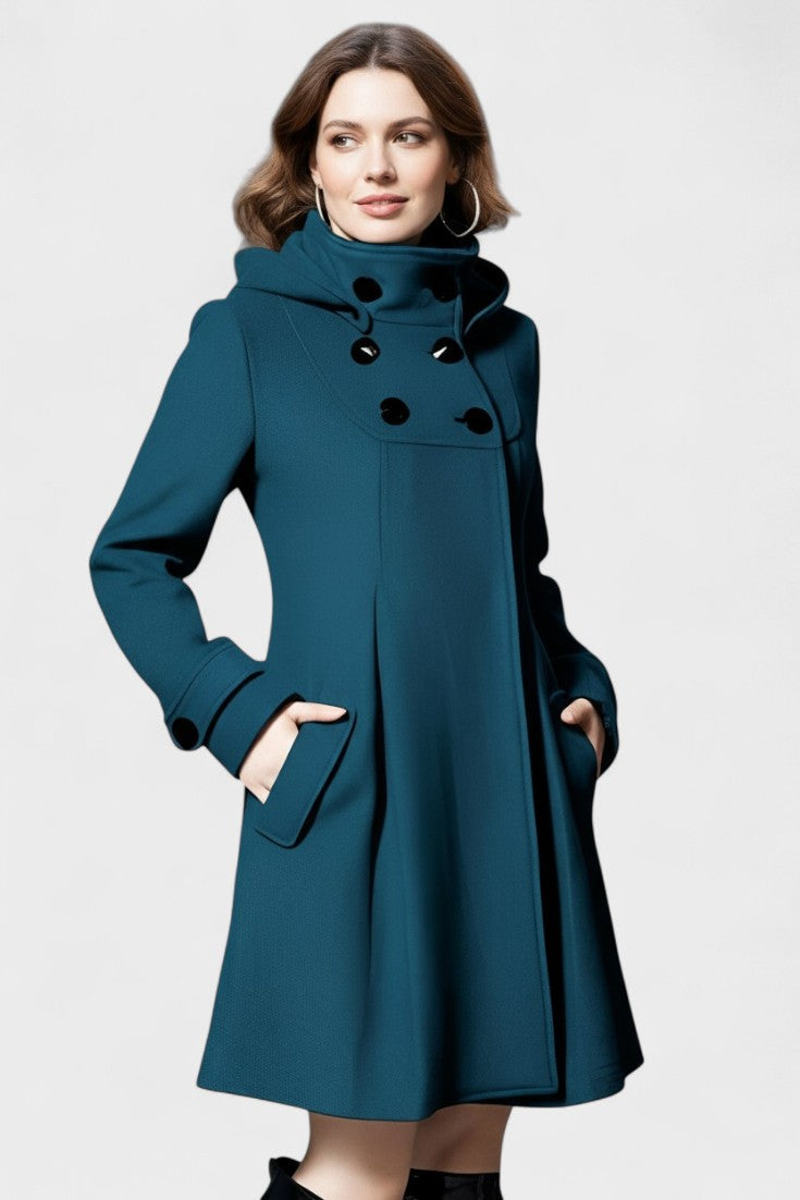 Lenka | Elegantní kabát Tmavě zelená