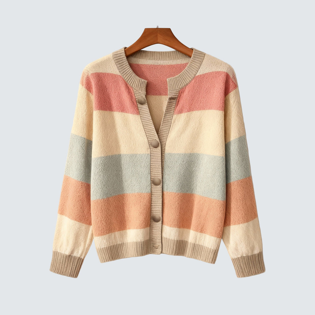 Lenka | Elegantní pruhovaný kardigan Bílá